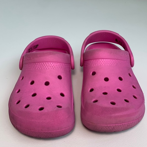 Crocs Youth Bubblegum Pink Original Size 11 - Picture 4 of 9